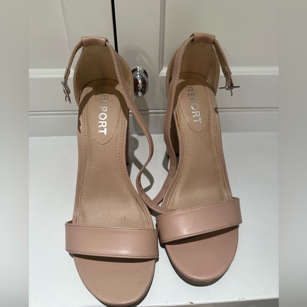 Nude block heels